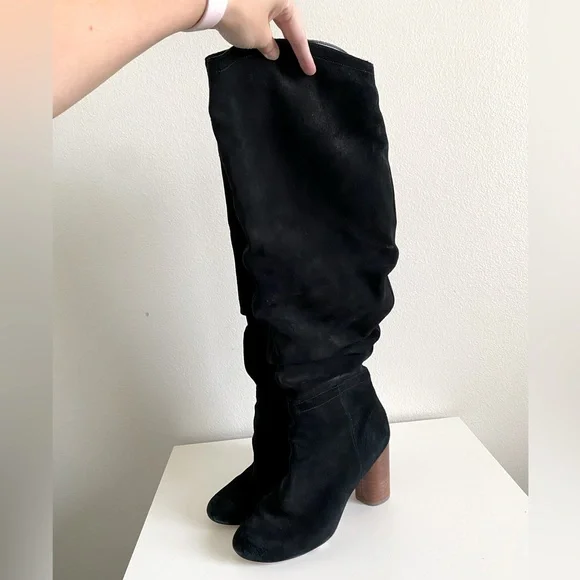 Sole Society Shoes Sole Society Black Suede Tall Boots Poshmark